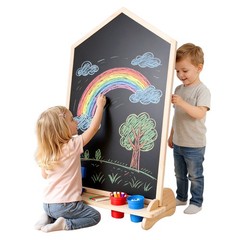 Wooden Art Easel for Kids,Double Sided Adjustable Magnetic Drawing Board | Kids