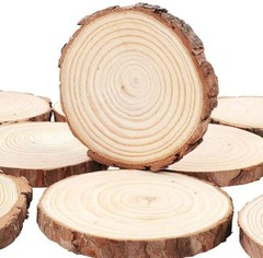 William Craft Unfinished Natural Wood Slices with Bark – 30 Pcs 3.5-4 inch Cr…