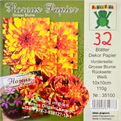 Big Flower Origami Paper / 10 cm X 10 cm / 32 Sheets / 110gr