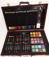 Art Advantage 🎨Deluxe Multi Media Art Set Wood Case 82 pcs & 10 BONUS brushes !