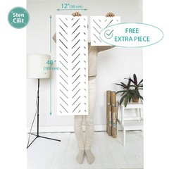 Stencilit Herringbone Duo Wall Stencil For Painting 2-Pack Geometric Wall