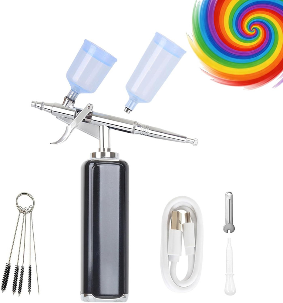 High Air Flow Airbrush Kit,Portable Airbrush Compressor, Rechargeable Cordles…