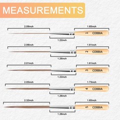 Long Liner Brushes – 5pcs Ox Ear Hair Detail Paint Brushes Extra Long Fine Po…