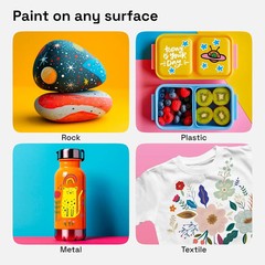 36 Acrylic Paint Markers – Paint Pens for Drawing, Brush + Fine Tips – For Fabri