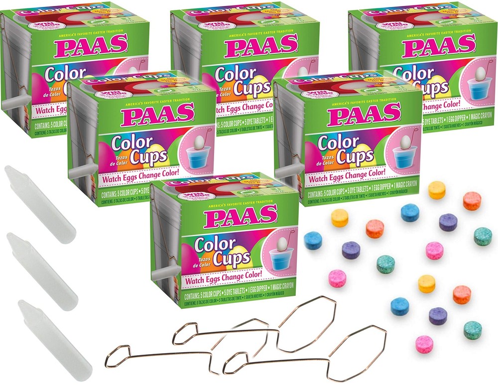 72 Piece Clear Art Craft Kit with Color Cups Dye Tablets Egg Dippers and Crayons