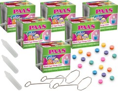 72 Piece Clear Art Craft Kit with Color Cups Dye Tablets Egg Dippers and Crayons