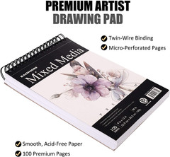 Bachmore Sketchpad 100 Sheet, Watercolor, Acrylic Art Pad for Sketching, Ink Ske