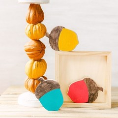Chunky Wooden Acorn for Crafts 4″, Autumn/ Fall Tiered Tray Decor | Woodpeckers