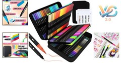 Art Supplier Dual Brush Markers Set 110 Colors Fine & Brush Tips for Adults