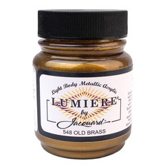 Jacquard Lumiere 2.25oz Fabric Paint Old Brass – Metallic Paint for Fabric, L…