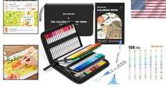 Water-based Ink Brush Marker Set + Coloring Book