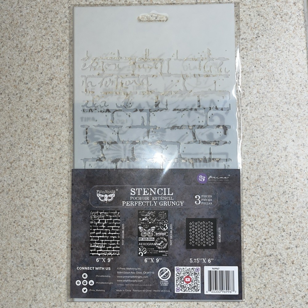 Perfectly Grungy | Mylar Stencil Set of 3 | Finnabair by Prima