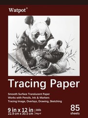 Tracing Paper 9×12 inch, 85 Sheets Translucent 9″ x 12″ (85 Sheets), Red