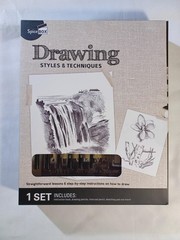 SpiceBox Drawing Styles & Techniques Art Set Kit 13480 Sketching Pencils Pad