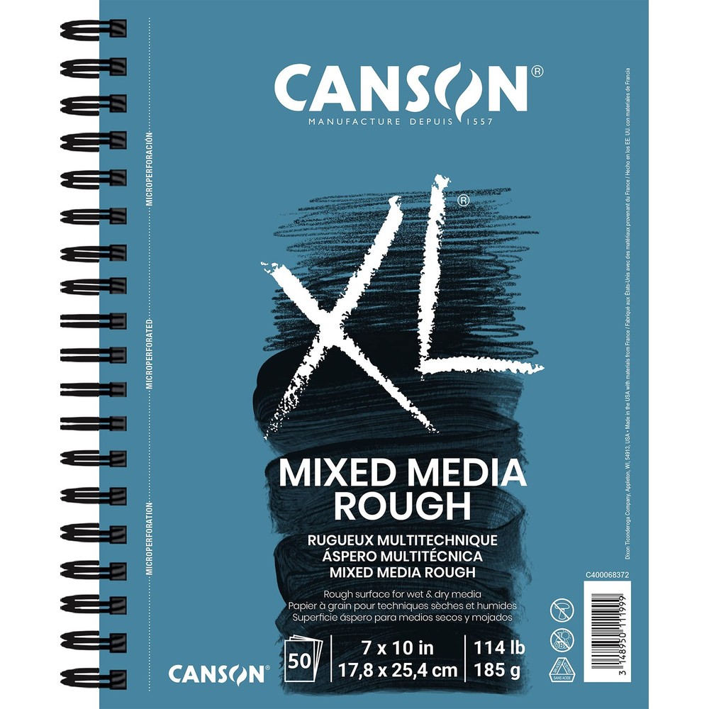 50 PCS 7×10 Inch XL Series Mixed Media Pad Rough Texture Side Wire Art Paper