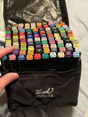NEW Touch 100pcs Double Tipped Art Markers Set with Case