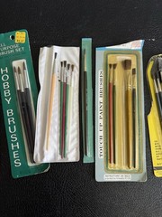 Vintage Artist Paint Brush Lot Craftint Fine Sable Rose Art Red Sable New