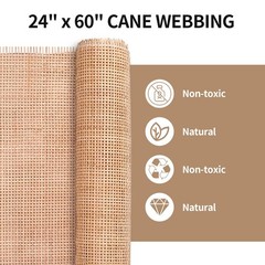 Cane Webbing 24 Width Natural Square Mesh 5 Feet Rattan Roll F-150-60 5Feet Open