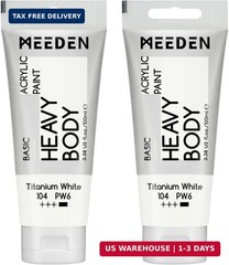 Acrylic Paint: Pack of 2 Heavy Body Acrylic Paints Titanium White