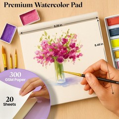 Chalkola Professional Watercolor Paint Set – 48 Semi Moist Water Colors…
