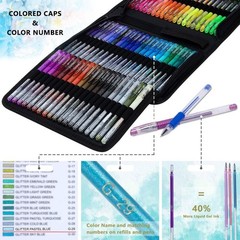 TANMIT Glitter Gel Pens, 160 Pack Glitter Pen with Case for Adults Coloring Book