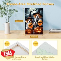 Bowetile 8x12in Halloween Dog Paint Numbers