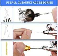 Pro Heavy-Duty Glass Airbrush Wash Pot Station, Holder & Nozzle Cleaning Kit