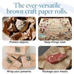 Jumbo Brown Craft Paper Roll 36” Wide, 12000” Long, for Gift Wrap| Woodpeckers