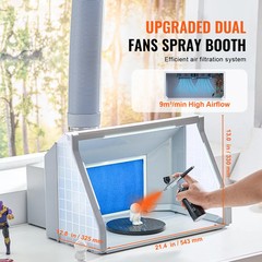 Airbrush Spray Booth Kit Dual Fans LED Lights Exhaust Hose Portable Paint