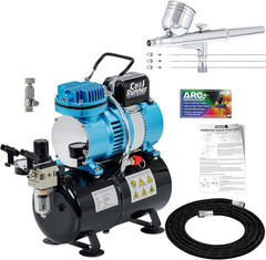 Cool Runner II Dual Fan Airbrush and Compressor Kit with Gravity Air Brush with