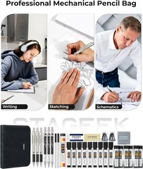 Drawing Pencil Set with Canvas Bag 30 Count, Mechanical Pencils 0.5, 0.7, 0.9…