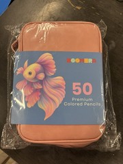 50 PCS Pastel Colored Pencils Leather Case Sharpener Eraser Adult Set