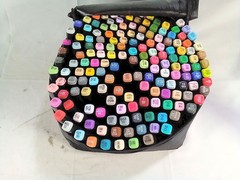Tcuol 168pcs Dual Tip Art Markers Set w/ Carrying Case Assorted Colors
