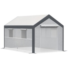 Outsunny 12 L x 7 W x 7 H Walk-in Outdoor Tunnel Greenhouse, PE Cover, Steel 2 4
