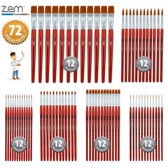 CLB-5 Classroom Artist Brush Box Set | Wash – Round – Flat – Liner 72 pcs