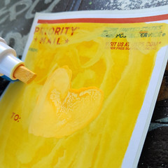 MODIFIED YELLOW Uni Paint Marker PX-30 Broad Chisel Tip 8mm Graffiti Supplies