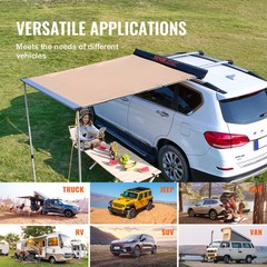 VEVOR Vehicle Awning 4.6’x6.6′ Shade Coverage Car Side Awning PU3000 mm UV50+