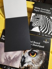 Castle Arts A5 Sketch Pad Set of 4 White Black Bristol Beig 80 Sheets Total