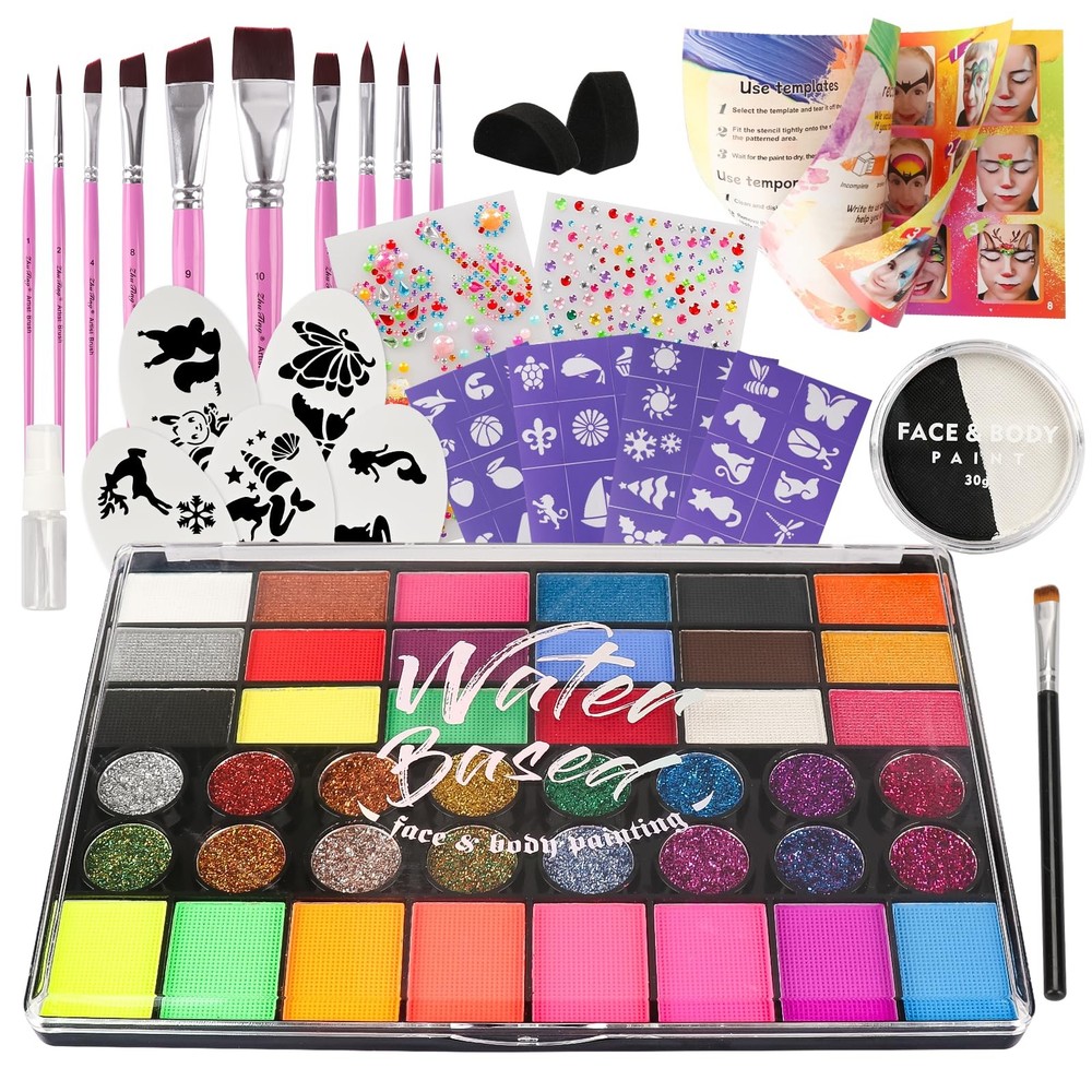 PINTADA 42 Color Face 7.8in*5in*0.5in, 42 Colors With Professional Brush Set