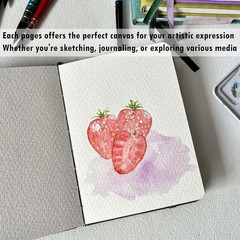 Watercolor Sketchbook, 7.5X5, 140 LB, 300GSM, 100% Cotton Paper, Cold Press, 24