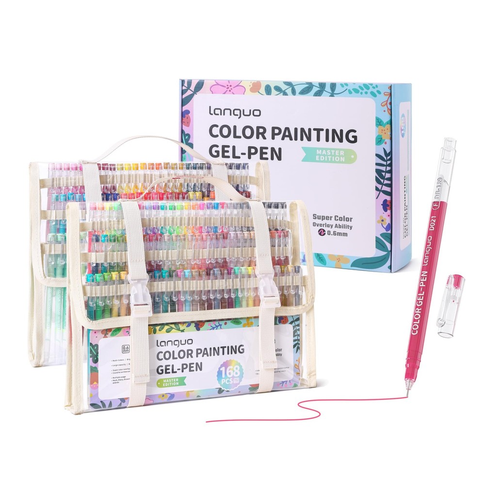 Gel Pens 168 PCS 162 Colors Acrylic Coloring Drawing Art Supplies D101-4 languo