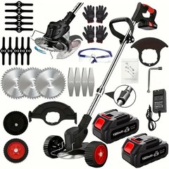 Cordless Electric Weed Wacker Portable Grass Trimmer with 3 Blade Types and 2 Hi