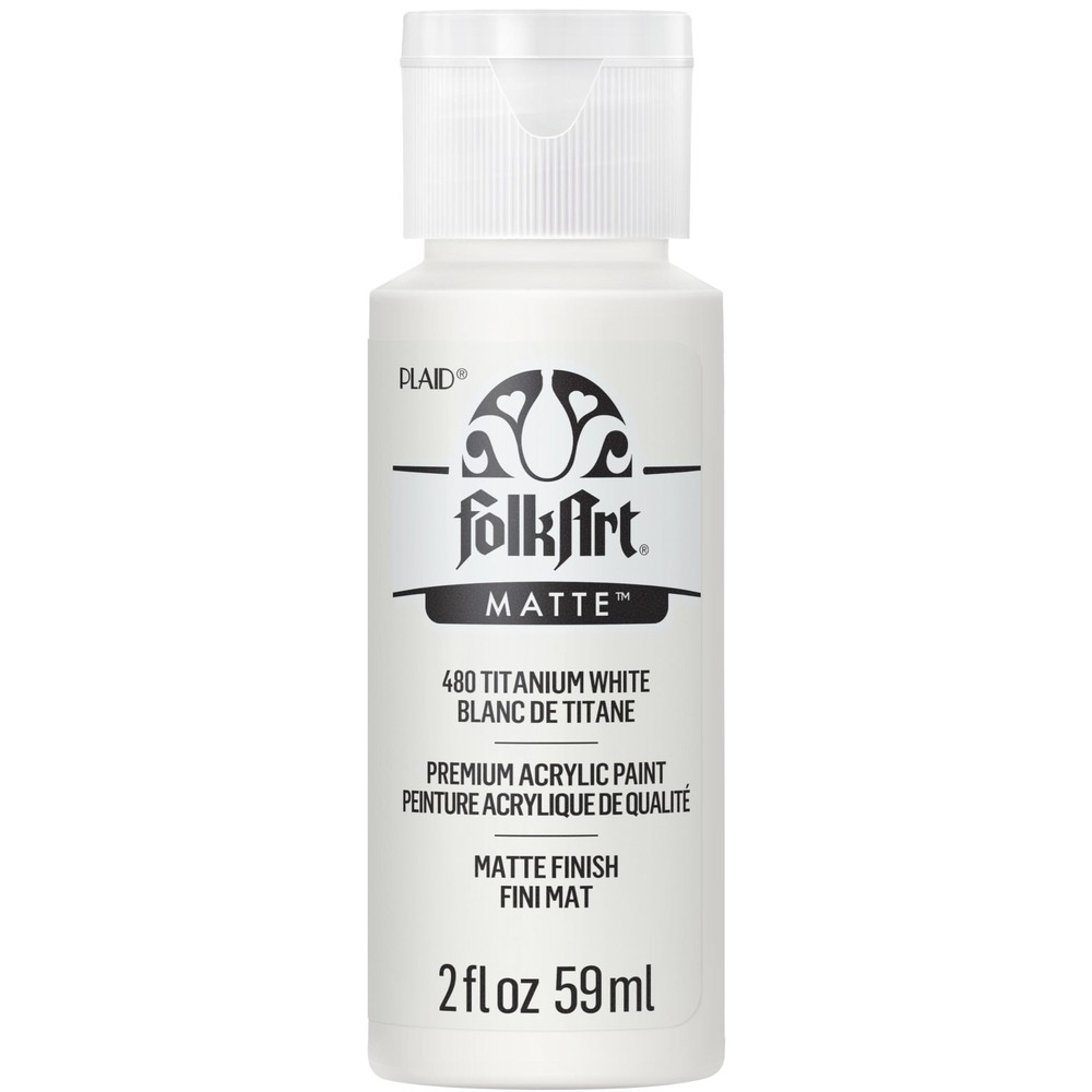 Acrylic Paint Titanium White Color Water Based for Canvas and Crafts 2 Oz