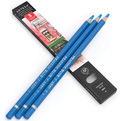 Professional Watercolor Pencils, Pack of 3, A501 Peacock Blue, Water-Soluble …