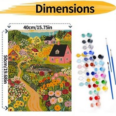 Flower Scenery Paint by Numbers Kit for Adults Beginners DIY Canvas Art