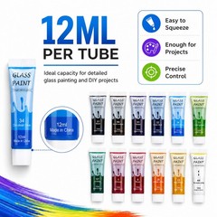 Professional Acrylic Glass Paint Stained Transparent Glass Window Paint Set G…