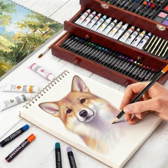Art Supplies, 175-Pack Deluxe Art Set Drawing Painting Kit with 2 Drawing Pad…