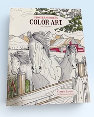 Color Art Adult Coloring Books – Set 4 – Puppy Love Florals Landscape Pioneer
