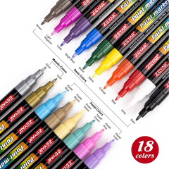 Premium Acrylic Paint Pen, Water Based, Extra Fine Point, 18 Colors, Odorless, A