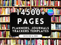 14,500+ Pages PLR Canva Template Bundle | 200+ Editable | Planners, Journals